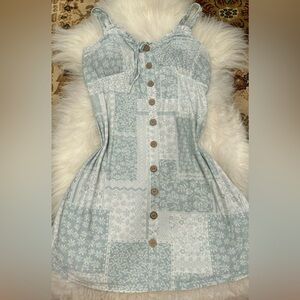 Cute Floral Patterned Blue and White Dress for Girls or Woman